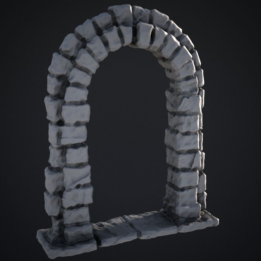 prop stone dnd old terrain modular door ancient scifi medieval fantasy arch archway gothic wall walls scenery castle rpg gate architecture historic building ruins arches stonework doorway tabletop Diorama quest city d&d heros window stl mesh dnd 3dprint mini miniature