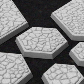 base hexagonal hex stones pebbles cobble stone stl mesh dnd 3dprint mini miniature