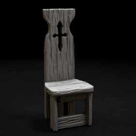 wooden chair banquet seat stl mesh dnd 3dprint mini miniature