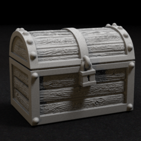 chest treasure lockbox box container pirate money gold rpg loot stl mesh dnd 3dprint mini miniature