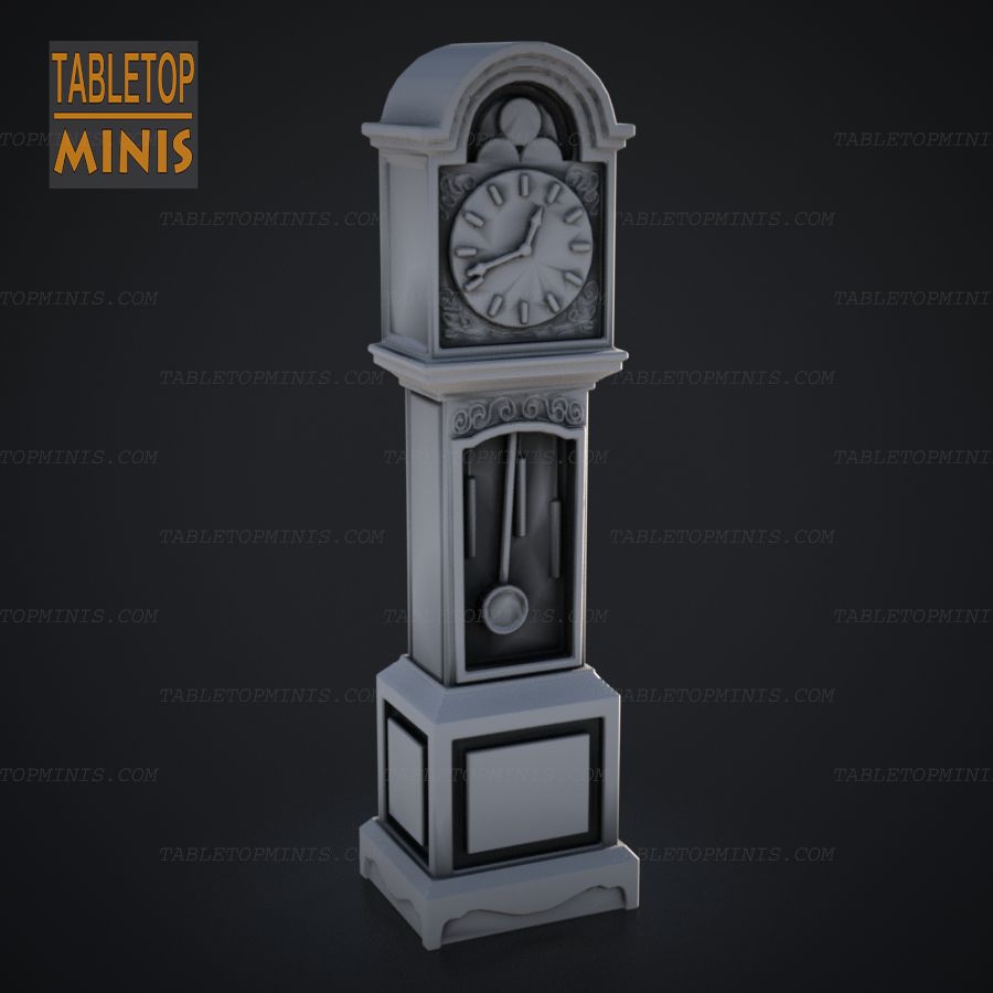  prop furniture scenery clock grandfather time stl mesh dnd 3dprint mini miniature