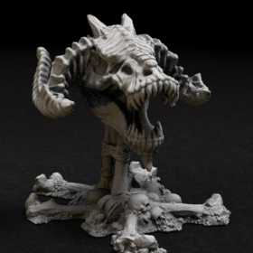 dragon skull skeleton stl mesh dnd 3dprint mini miniature
