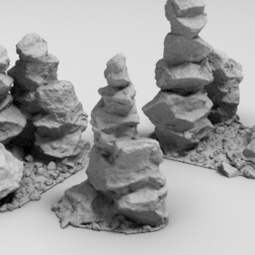 stones stone rocks rock terrain stack desert dessert stacked scatter stl mesh dnd 3dprint mini miniature
