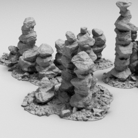 stones stone rocks rock terrain stack desert dessert stacked scatter stl mesh dnd 3dprint mini miniature