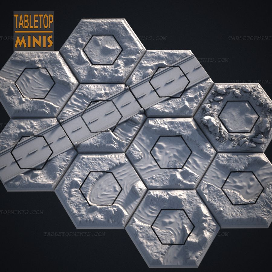  hex terrain modular battletech map grass rough mech mechwarrior tile stl mesh dnd 3dprint mini miniature