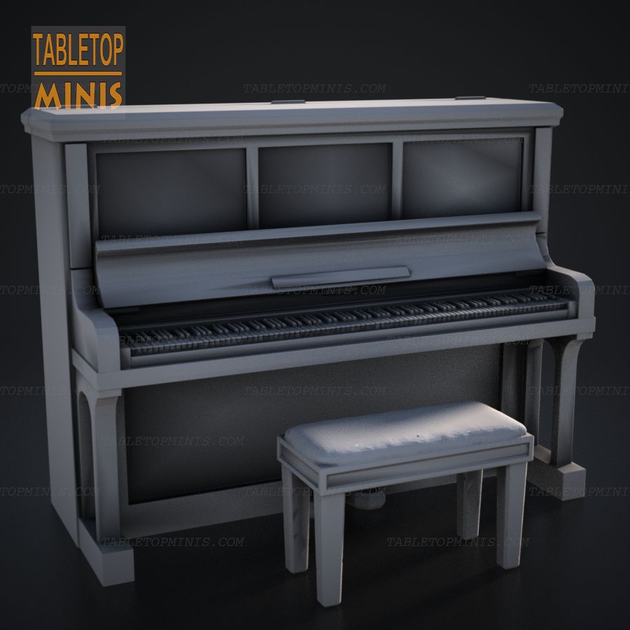  prop furniture tavern inn piano instrument keyboard music stl mesh dnd 3dprint mini miniature