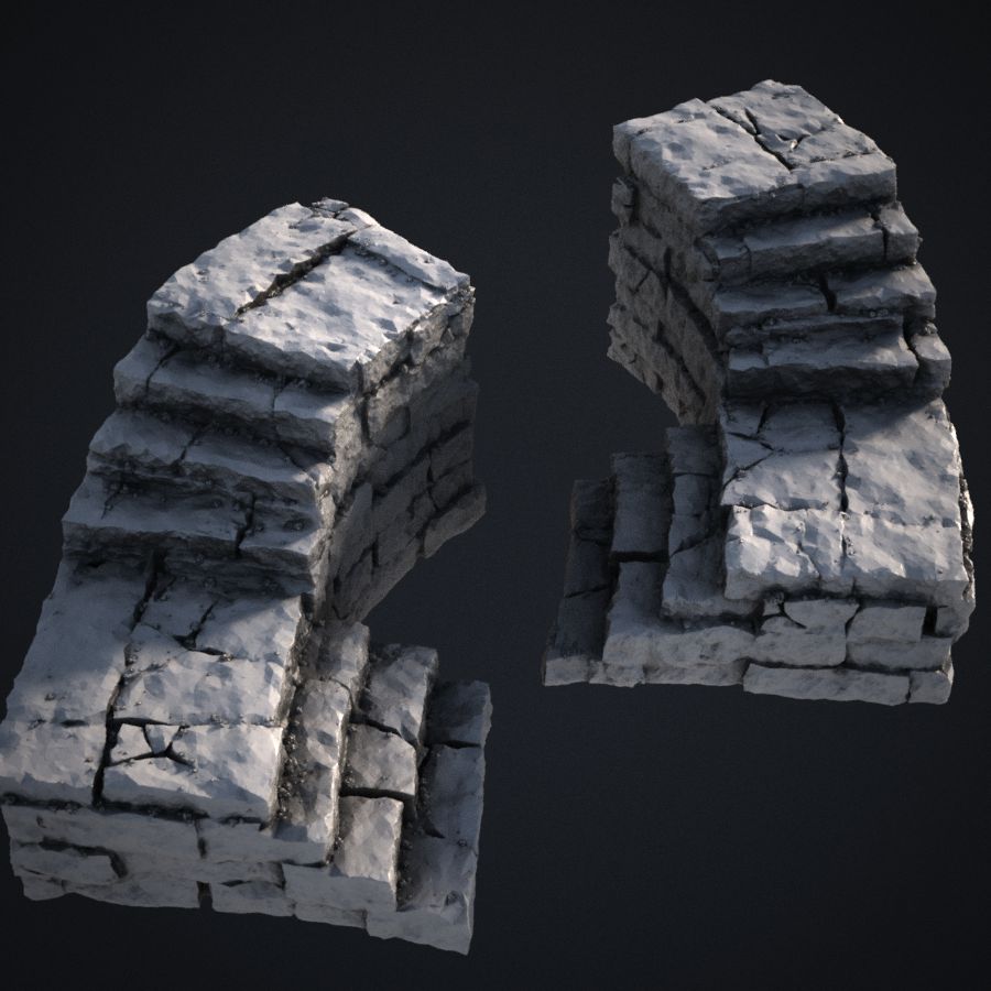 stone dungeon stairs openlock stair curved stl mesh dnd 3dprint mini miniature