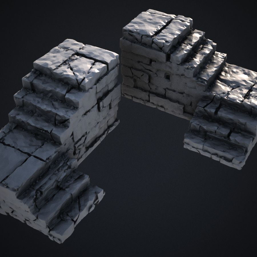 stone dungeon stairs catacomb catacombs step steps brick stl mesh dnd 3dprint mini miniature