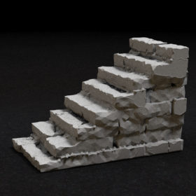 stone rock dungeon old stairs stl mesh dnd 3dprint mini miniature