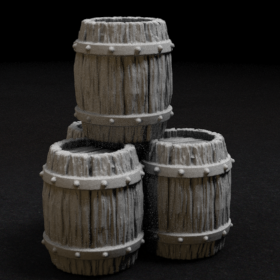 barrel keg stack beer tavern supplies stock stl mesh dnd 3dprint mini miniature