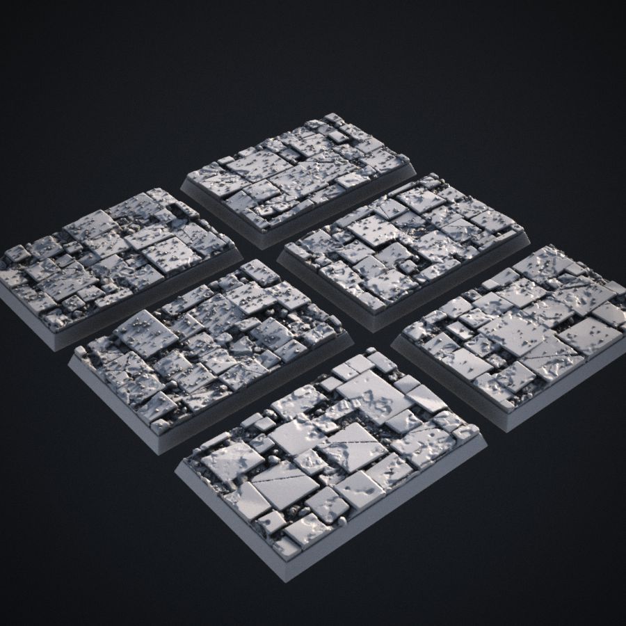 base tile brick warhammer 32mm bases slate stl mesh dnd 3dprint mini miniature