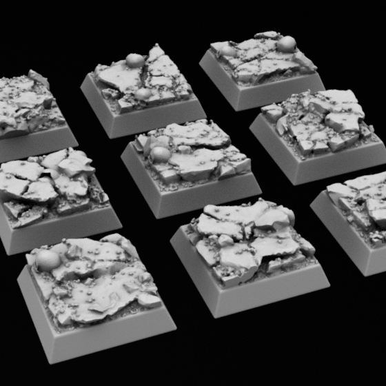 base square rocks rock bases earth rocky skulls warhammer40k stl mesh dnd 3dprint mini miniature