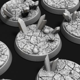 base terrain bases skulls warhammer40k cracked crack crystals gems ground cracks stl mesh dnd 3dprint mini miniature