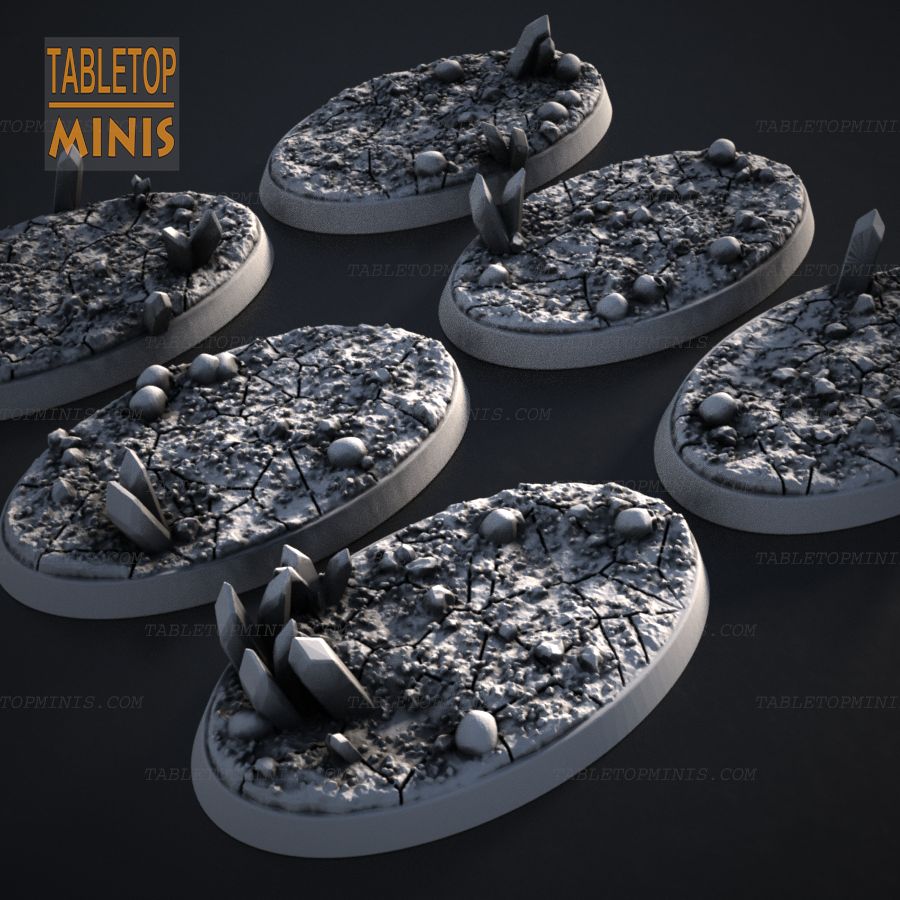  base terrain bases skulls warhammer40k cracked crack crystals gems ground cracks stl mesh dnd 3dprint mini miniature