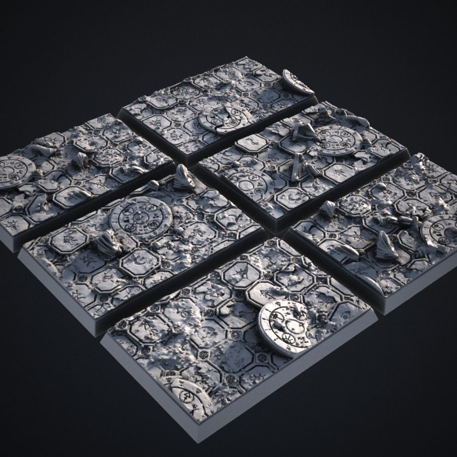 base ancient tile warhammer bases ruins warhammer40k eldar ruin stl mesh dnd 3dprint mini miniature