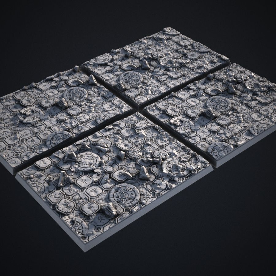 base ancient tile warhammer bases ruins warhammer40k eldar ruin stl mesh dnd 3dprint mini miniature