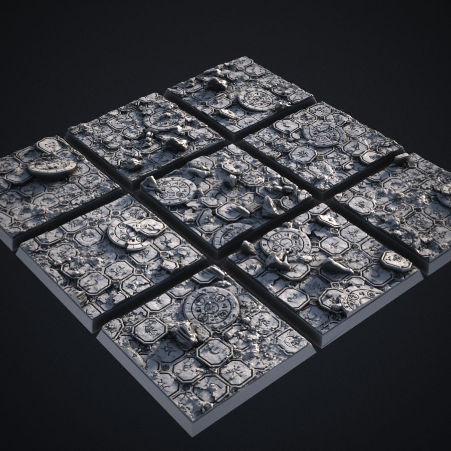  base ancient tile warhammer bases ruins warhammer40k eldar ruin stl mesh dnd 3dprint mini miniature