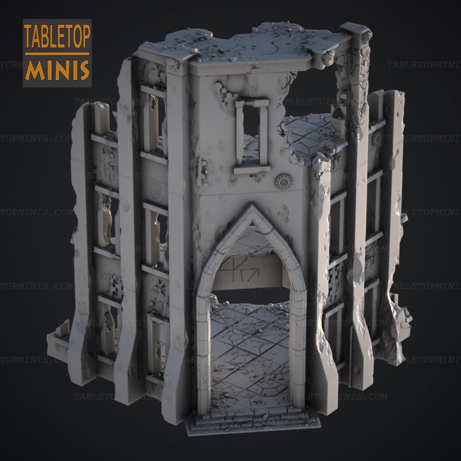  modular damage damaged scenery warhammer building ruins warhammer40k ruin stl mesh dnd 3dprint mini miniature