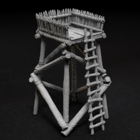 log wood ladder 28mm tower lookout stl mesh dnd 3dprint mini miniature
