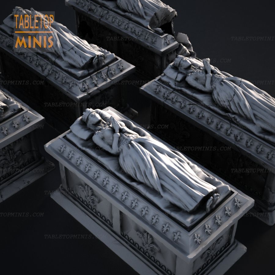  dnd tomb burial coffin sarcophagus sarcophagi queen stl mesh dnd 3dprint mini miniature